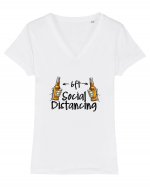 Social Distance Beer Tricou mânecă scurtă guler V Damă Evoker