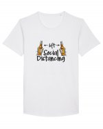 Social Distance Beer Tricou mânecă scurtă guler larg Bărbat Skater