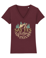Say yes to new adventures Tricou mânecă scurtă guler V Damă Evoker