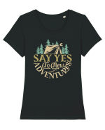 Say yes to new adventures Tricou mânecă scurtă guler larg fitted Damă Expresser
