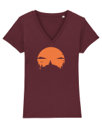 mountains yoga Tricou mânecă scurtă guler V Damă Evoker