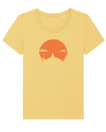 mountains yoga Tricou mânecă scurtă guler larg fitted Damă Expresser