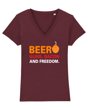 Beer, Guns, Bacon and Freedom Burgundy