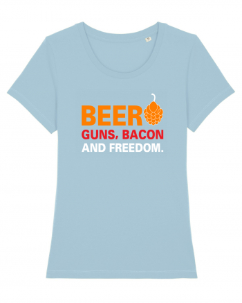 Beer, Guns, Bacon and Freedom Sky Blue