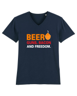 Beer, Guns, Bacon and Freedom Tricou mânecă scurtă guler V Bărbat Presenter