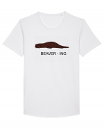 Beaver-ing Tricou mânecă scurtă guler larg Bărbat Skater