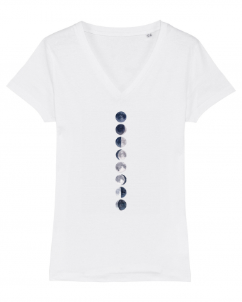 Blue Gray Moon Phases White