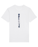 Blue Gray Moon Phases Tricou mânecă scurtă Unisex Rocker