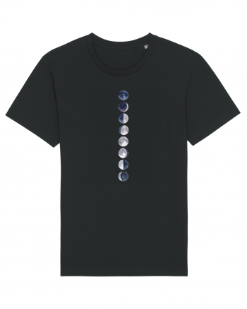 Blue Gray Moon Phases Black