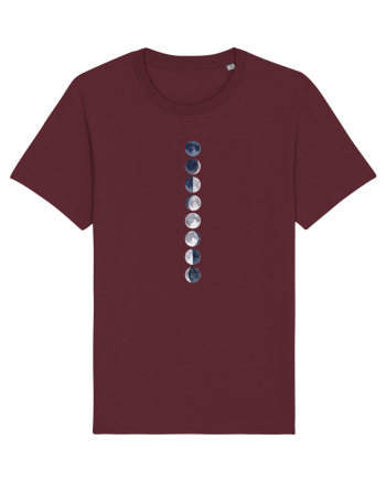 Blue Gray Moon Phases Burgundy