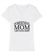 HomeSchool Mom Tricou mânecă scurtă guler V Damă Evoker