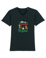 Merry Christmas Vegans Tricou mânecă scurtă guler V Bărbat Presenter