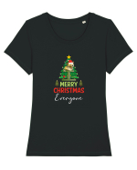 Christmas Cat Tricou mânecă scurtă guler larg fitted Damă Expresser