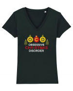 Obsessive Christmas Disorder Tricou mânecă scurtă guler V Damă Evoker