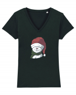 Santa Cat Tricou mânecă scurtă guler V Damă Evoker