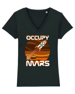 OCCUPY MARS Tricou mânecă scurtă guler V Damă Evoker