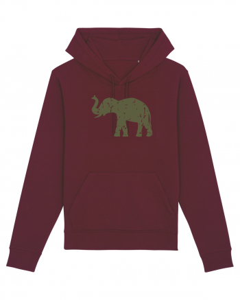 Camo Elephant Burgundy