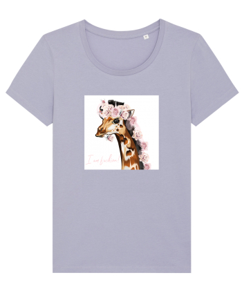 Giraffe with Roses Lavender
