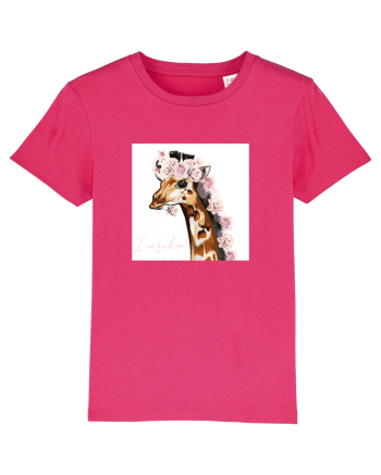 Giraffe with Roses Raspberry