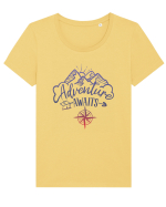 Adventure awaits Tricou mânecă scurtă guler larg fitted Damă Expresser