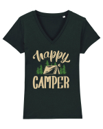 Happy camper Tricou mânecă scurtă guler V Damă Evoker