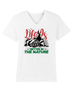Life is better in the nature Tricou mânecă scurtă guler V Bărbat Presenter