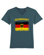 Germany vintage flag Tricou mânecă scurtă guler V Bărbat Presenter