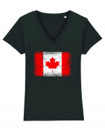 Canada Tricou mânecă scurtă guler V Damă Evoker