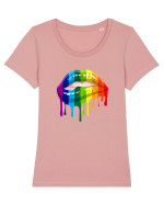 LGBT Lips Tricou mânecă scurtă guler larg fitted Damă Expresser
