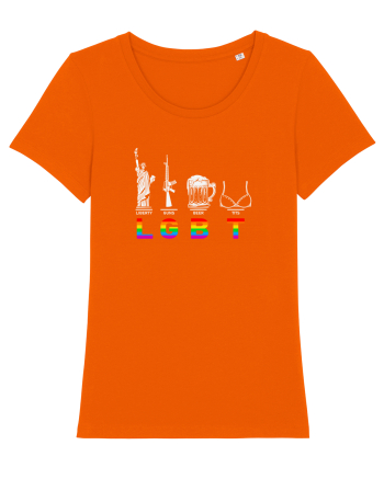 Liberty, Guns, Beer, Tits Bright Orange