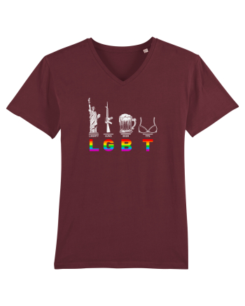Liberty, Guns, Beer, Tits Burgundy