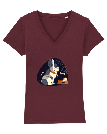 Oh La La French Bulldog Burgundy