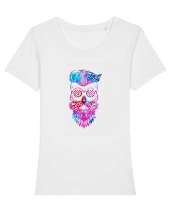Funky Hipster Skull White
