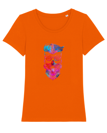 Funky Hipster Skull Bright Orange