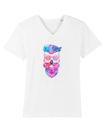 Funky Hipster Skull White