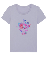 Funky Her Skull Tricou mânecă scurtă guler larg fitted Damă Expresser