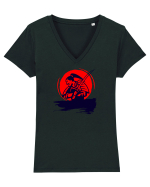 samurai J Tricou mânecă scurtă guler V Damă Evoker