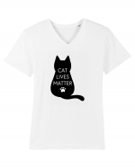 Cat Lives Matter Tricou mânecă scurtă guler V Bărbat Presenter