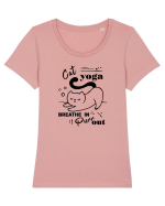 Cat Yoga Tricou mânecă scurtă guler larg fitted Damă Expresser