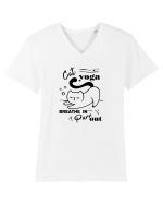 Cat Yoga Tricou mânecă scurtă guler V Bărbat Presenter