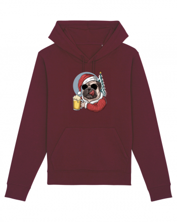 Cool Christmas Pug Burgundy