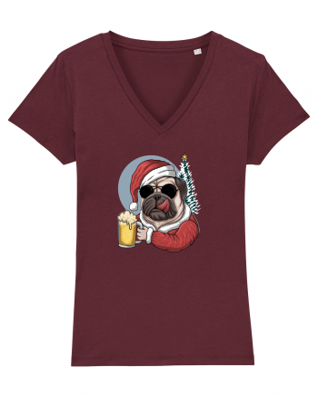 Cool Christmas Pug Burgundy