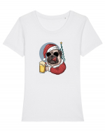 Cool Christmas Pug Tricou mânecă scurtă guler larg fitted Damă Expresser