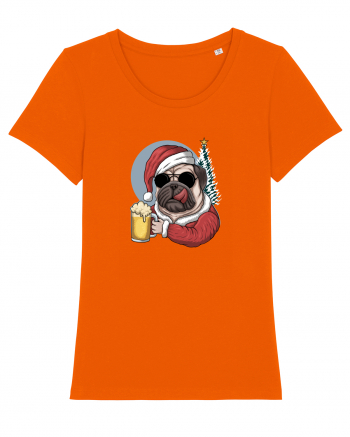 Cool Christmas Pug Bright Orange