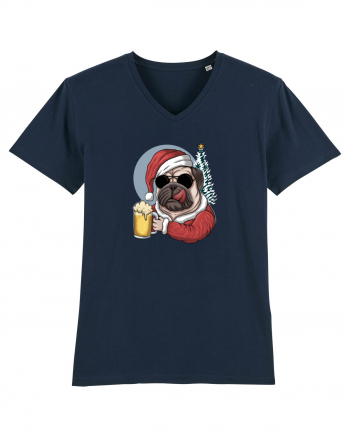 Cool Christmas Pug French Navy