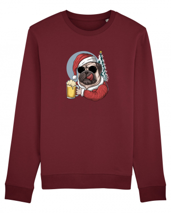 Cool Christmas Pug Burgundy