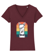 GentleLlama Tricou mânecă scurtă guler V Damă Evoker