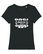 Dogs Before Dudes Tricou mânecă scurtă guler larg fitted Damă Expresser