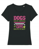 Dogs Have Owners, Cats Have Staff Tricou mânecă scurtă guler larg fitted Damă Expresser