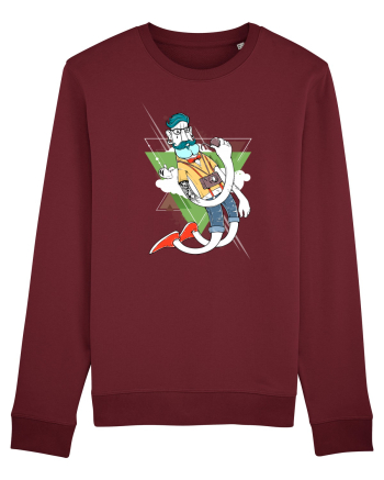Hipster Cartoon Burgundy